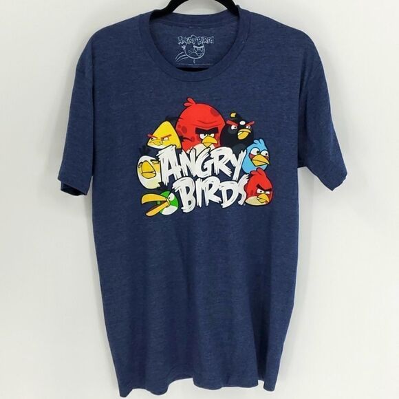 COPY - Angry Birds gray tee shirt. VINTAGE. Size large. - Picture 1 of 5